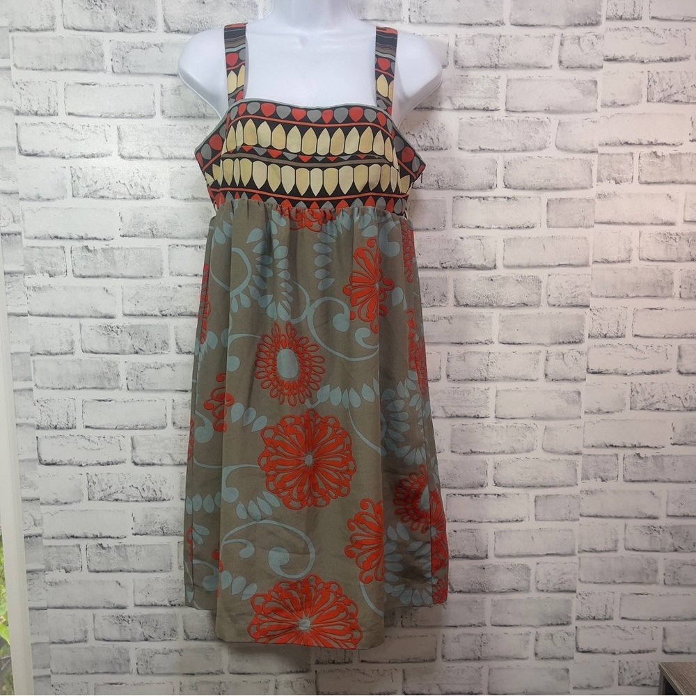 Bcbgmaxazria Multicolored Pattern Lined Tank Dres… - image 1